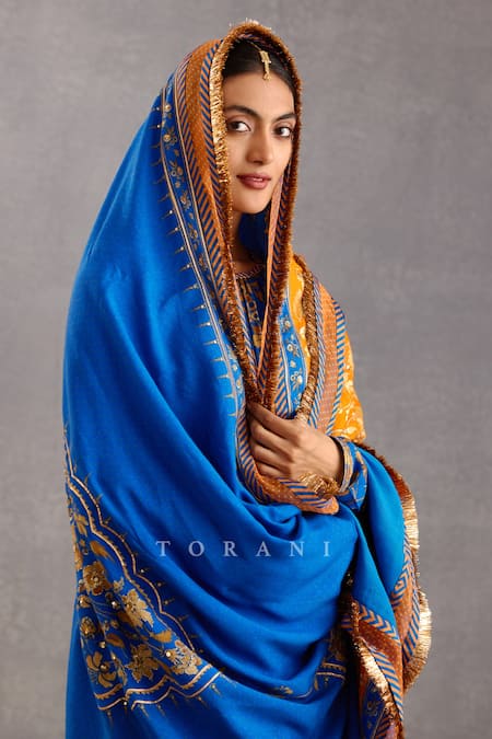 Buy_Torani_Blue Silk Embroidery Rang Shyam Zeenat Doshala