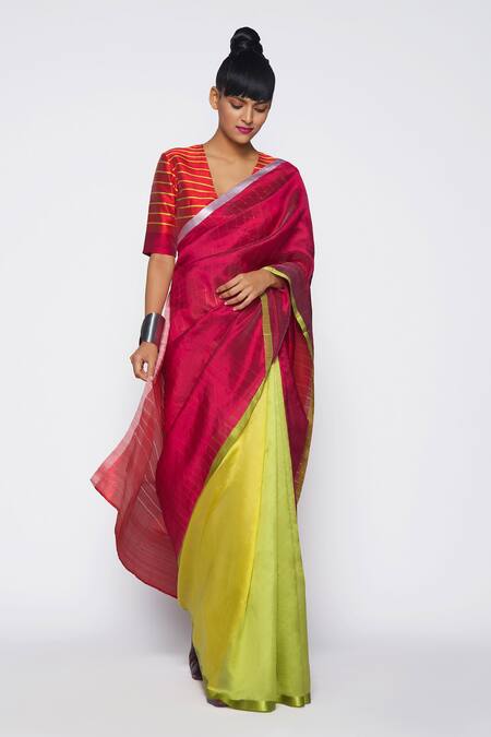 Payal Khandwala_Green Handwoven Silk Saree_Online_at_Aza_Fashions