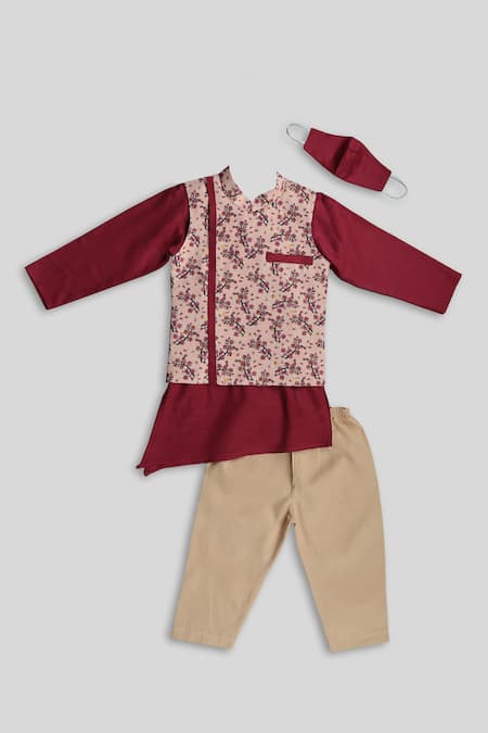 Champscloset Printed Bundi & Kurta Set 