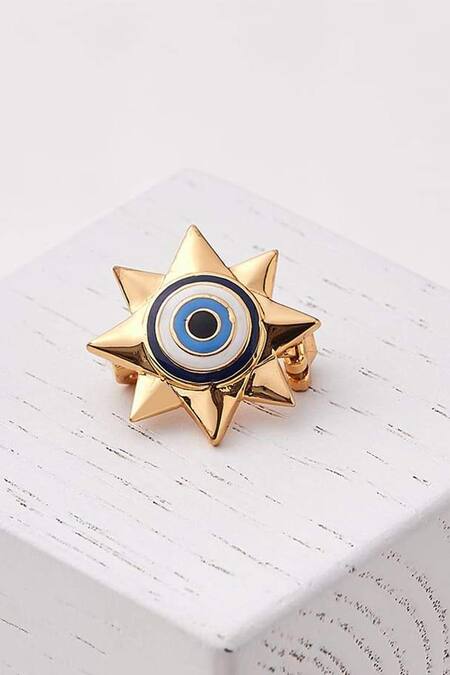 Outhouse Gold Plated Eye Promise Trinity Brooch