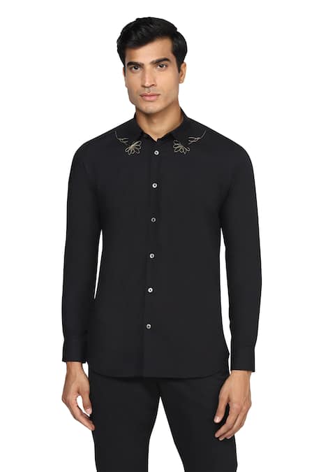 Noonoo Black Giza Cotton Slim-fit Shirt 