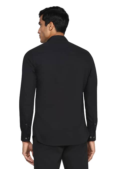 Shop Noonoo Black Giza Cotton Slim-fit Shirt at Aza Fashions Shop_Noonoo_Black Giza Cotton Slim-fit Shirt _at_Aza_Fashions