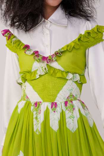 green goddess dressing dried herbs Enchanted Forest Ruffle Dress main image 1