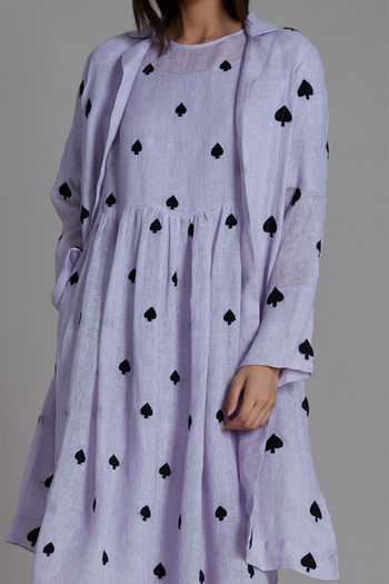 Shop_MATI_Purple Pure Linen Spade Motif Jacket Notched Teen Patti Embroidered With_Online_at_Aza_Fashions