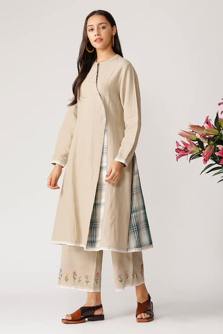 Payal Pratap Beige Linen Round Tunic