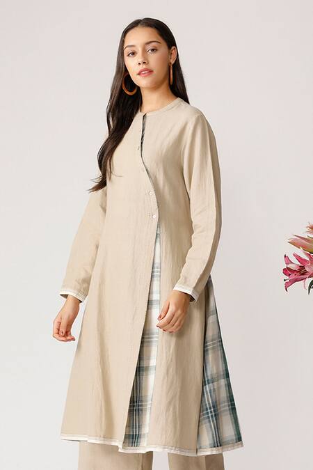 Buy Payal Pratap Beige Linen Round Tunic Online at Aza Fashions Buy_Payal Pratap_Beige Linen Round Tunic _Online_at_Aza_Fashions