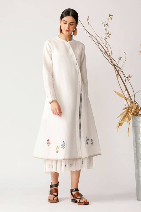 Payal Pratap Beige Linen Round Tunic Online at Aza Fashions Payal Pratap_Beige Linen Round Tunic _Online_at_Aza_Fashions