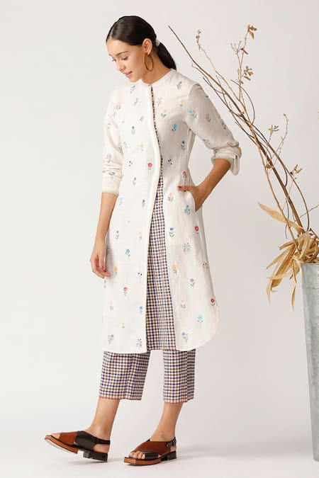 Payal Pratap Beige Handloom Cotton Round Tunic