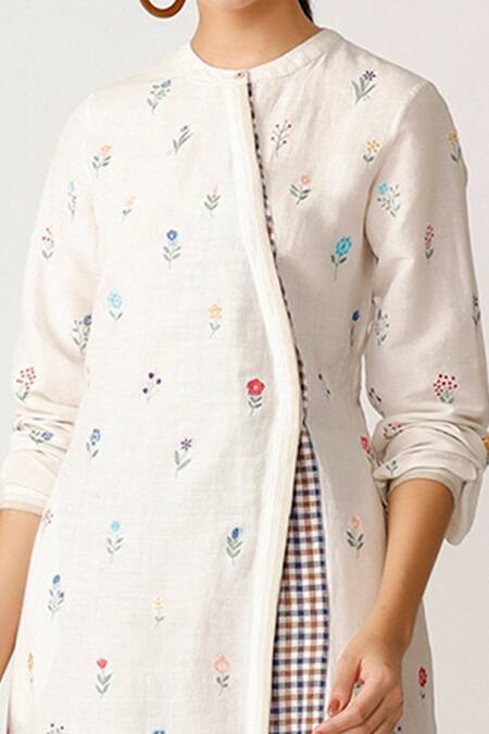 Shop Payal Pratap Beige Handloom Cotton Round Tunic Online at Aza Fashions Shop_Payal Pratap_Beige Handloom Cotton Round Tunic _Online_at_Aza_Fashions