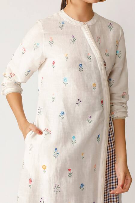 Payal Pratap Beige Handloom Cotton Round Tunic at Aza Fashions Payal Pratap_Beige Handloom Cotton Round Tunic _at_Aza_Fashions