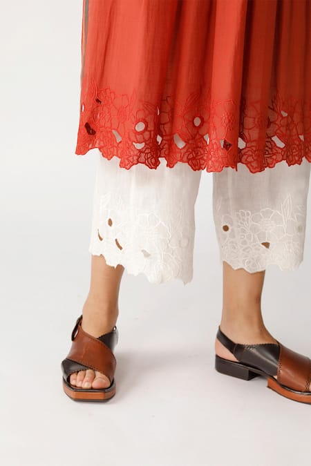 Shop Payal Pratap Red Cotton Round Pleated Tunic Online at Aza Fashions Shop_Payal Pratap_Red Cotton Round Pleated Tunic _Online_at_Aza_Fashions