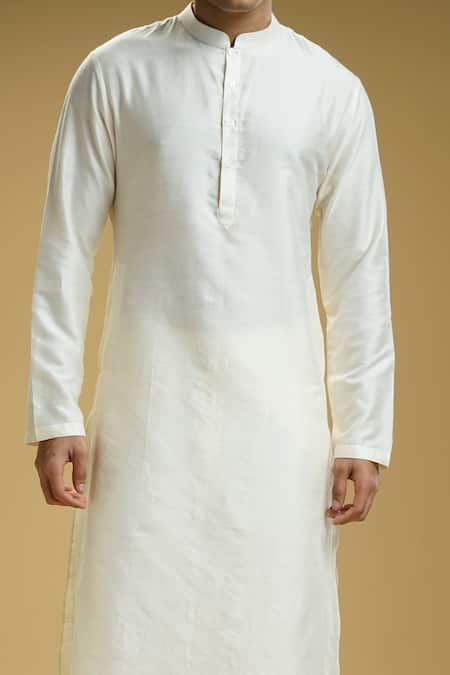 Kommal Sood Off White Cotton Silk Plain Solid Kurta And Pant Set Online at Aza Fashions Kommal Sood_Off White Cotton Silk Plain Solid Kurta And Pant Set _Online_at_Aza_Fashions