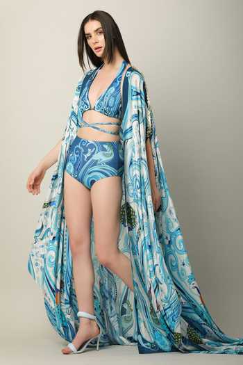 Limerick By Abirr N' Nanki_Multi Color Jane Floral Pattern Cape _at_Aza_Fashions