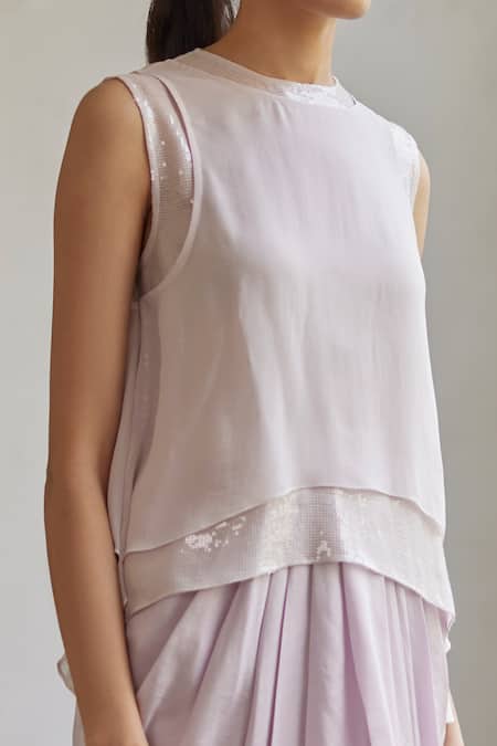 Betrue Purple Georgette Sequins Embroidered Blouse Online at Aza Fashions Betrue_Purple Georgette Sequins Embroidered Blouse _Online_at_Aza_Fashions