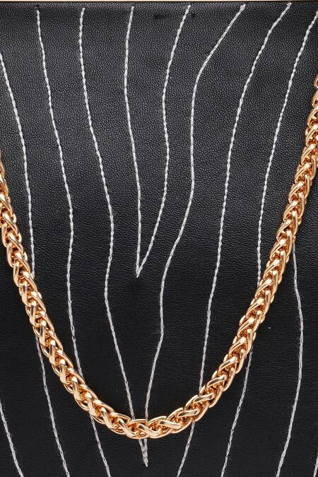 Richa Gupta_Black Embroidery Bead Work Clutch With Sling_Online_at_Aza_Fashions