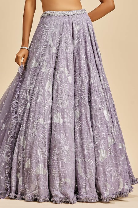 Nitika Gujral Purple Blouse And Dupatta Net & Lehenga Georgette Embroidery Sequin Lilac Set Online at Aza Fashions Nitika Gujral_Purple Blouse And Dupatta Net & Lehenga Georgette Embroidery Sequin Lilac Set _Online_at_Aza_Fashions