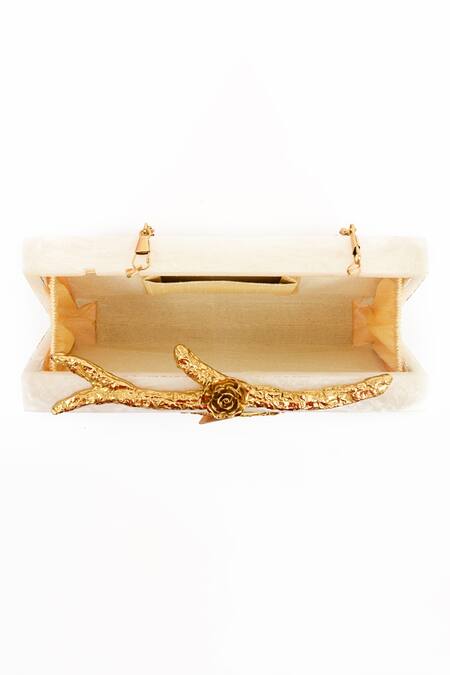 Miar Designs_Aashi Mother Of Pearl Resin Clutch_at_Aza_Fashions