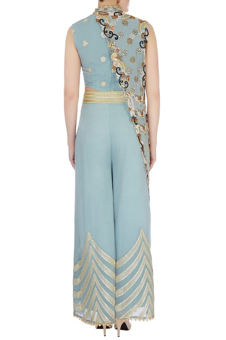 Ayesha Aejaz Cutout Flared Jumpsuit with Jacket 