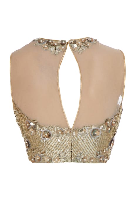 Rajat & Shraddha_Blue Chiffon Embroidered Sequin And Pearl Pre-draped Saree With Blouse  _at_Aza_Fashions