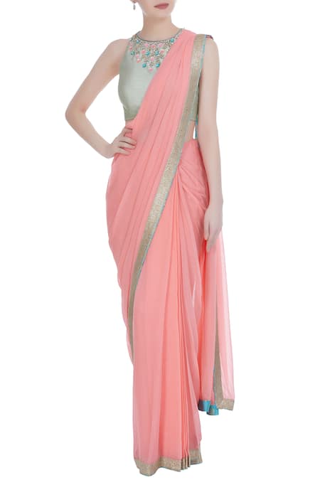 Rajat & Shraddha Pre-Draped Saree With Blouse 