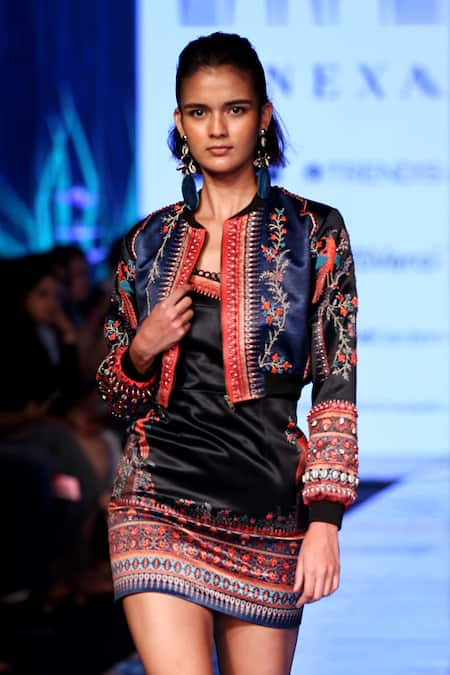 Rajdeep Ranawat Silk Embellished Jacket & Dress Set 