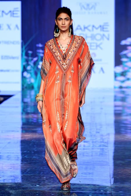 Rajdeep Ranawat Silk Embellished Kaftan Dress 