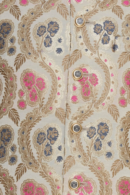 Vavci Multi Color Brocade Printed Bundi at Aza Fashions Vavci_Multi Color Brocade Printed Bundi_at_Aza_Fashions