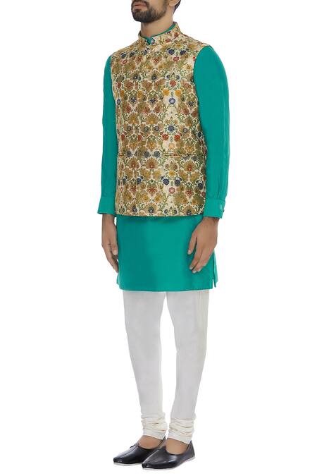 Vavci Multi Color Brocade Printed Bundi Online at Aza Fashions Vavci_Multi Color Brocade Printed Bundi_Online_at_Aza_Fashions