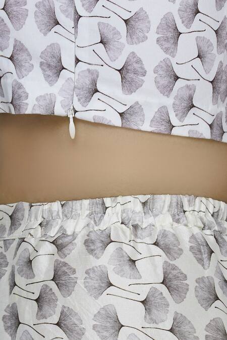 Shop_Anamika Khanna_Black Printed Pant With Drape And Belt_Online_at_Aza_Fashions