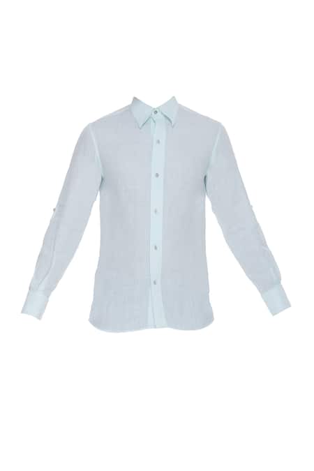 Shop_Barkha 'N' Sonzal_Black Cotton Jersey Wrap Jacket With Shirt_Online_at_Aza_Fashions