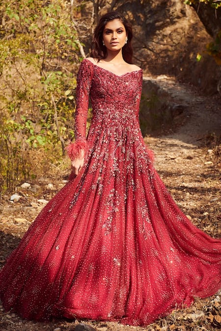Buy Red Elegant Strapless Evening Dress, Sequin Evening Dress, Prom Dress  Online in India - Etsy