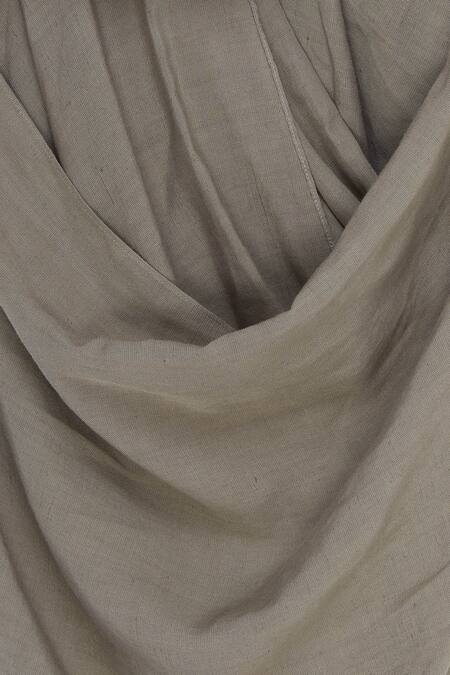 Buy_Antar Agni_Grey Draped Layered Pants_Online_at_Aza_Fashions