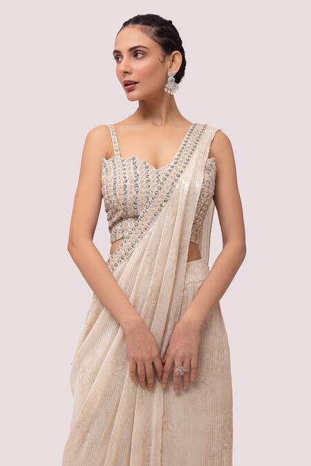 Buy Onaya Off White Sequin Embellished Blouse Palazzo Set Online at Aza Fashions Buy_Onaya_Off White Sequin Embellished Blouse Palazzo Set _Online_at_Aza_Fashions