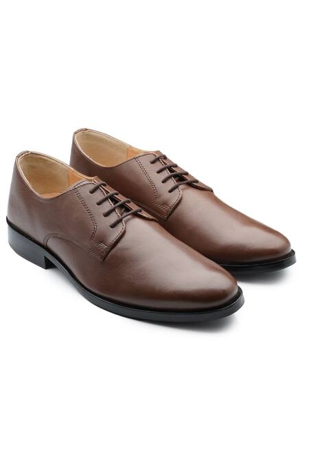 Rapawalk Brown Handcrafted Lace Up Derby Shoes 