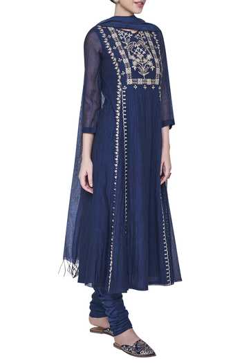 Anita Dongre_Embroidered Anarkali Kurta And Churidar Set_Online_at_Aza_Fashions