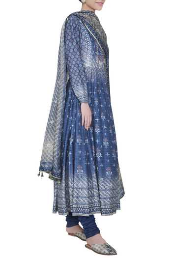 Anita Dongre_Printed Anarkali Kurta Set Inspired By Ranthambore Jungle_Online_at_Aza_Fashions