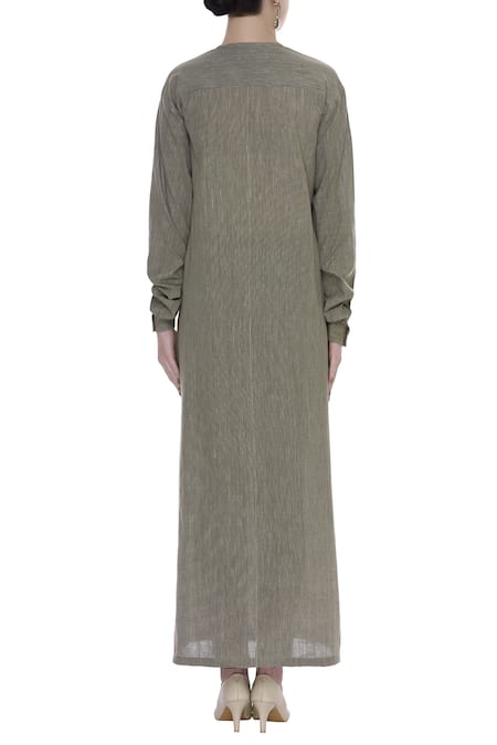 Urvashi Kaur Striped Organic Cotton Long Kurta 
