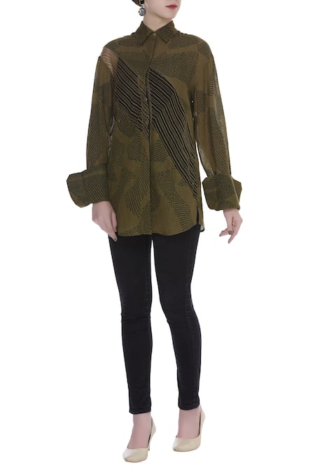 Urvashi Kaur Shibori & Sheer Panel Shirt 