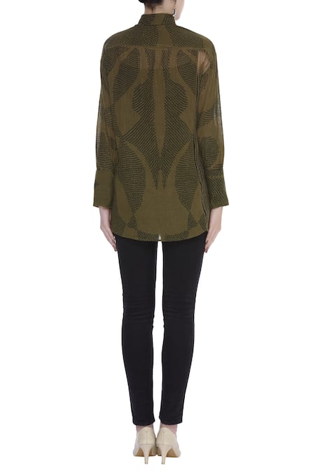 Urvashi Kaur Shibori & Sheer Panel Shirt 