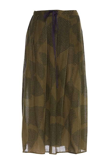 Urvashi Kaur Organic Cotton Shibori Midi Skirt 