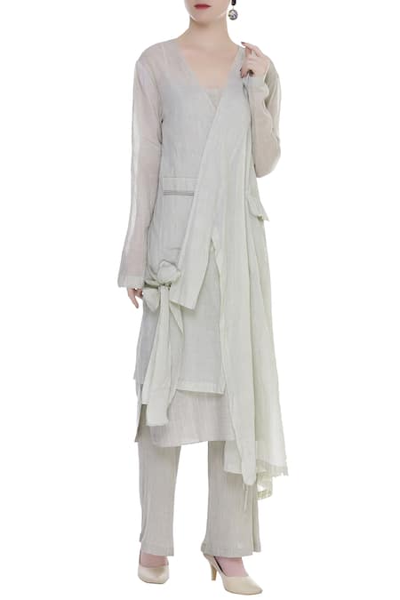 Urvashi Kaur Asymmetric Long Jacket  