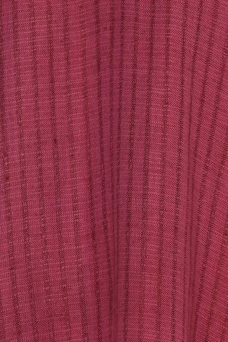 Urvashi Kaur_Pink Cotton V-neck Striped V Slip Midi Dress _at_Aza_Fashions