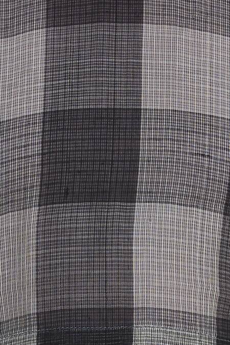 Urvashi Kaur_Black Kota Doria Round Neck Checkered Crop Top _at_Aza_Fashions