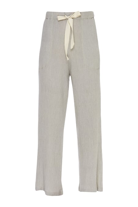 Urvashi Kaur Textured Organic Cotton Straight Pant 