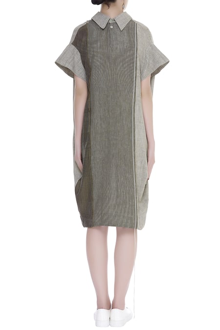 Urvashi Kaur Panel Detail Shirt-Style Midi Dress 