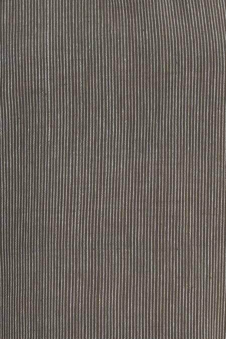 Urvashi Kaur_Gray Cotton Collared Panel Detail Shirt-style Midi Dress _at_Aza_Fashions