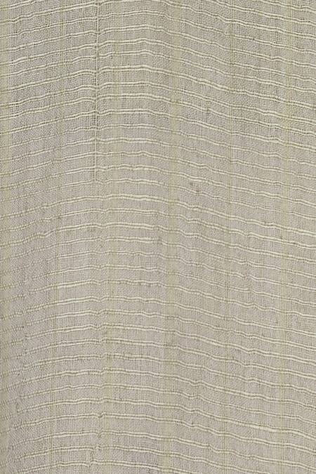 Urvashi Kaur_Gray Cotton Metallic Thread V-neck Striped V Slip Dress _at_Aza_Fashions