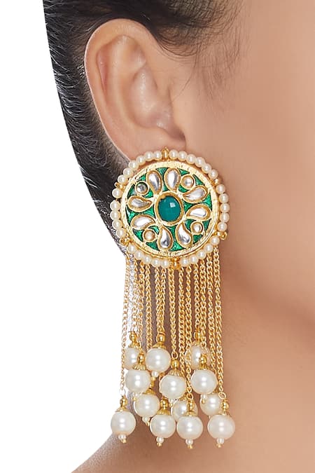 Just Jewellery Dangling earrings with circular head 