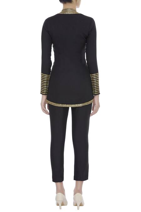Shop Neeta Lulla Black Sequin Embroidered Front Open Jacket With Pants at Aza Fashions Shop_Neeta Lulla_Black Sequin Embroidered Front Open Jacket With Pants_at_Aza_Fashions