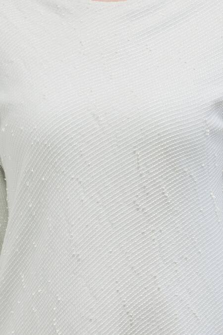 Fahd Khatri White Dual Toned Overlap Tunic at Aza Fashions Fahd Khatri_White Dual Toned Overlap Tunic_at_Aza_Fashions